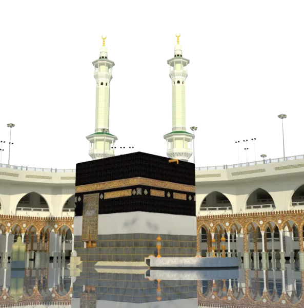 Wide angle view of Kaaba Sharif png