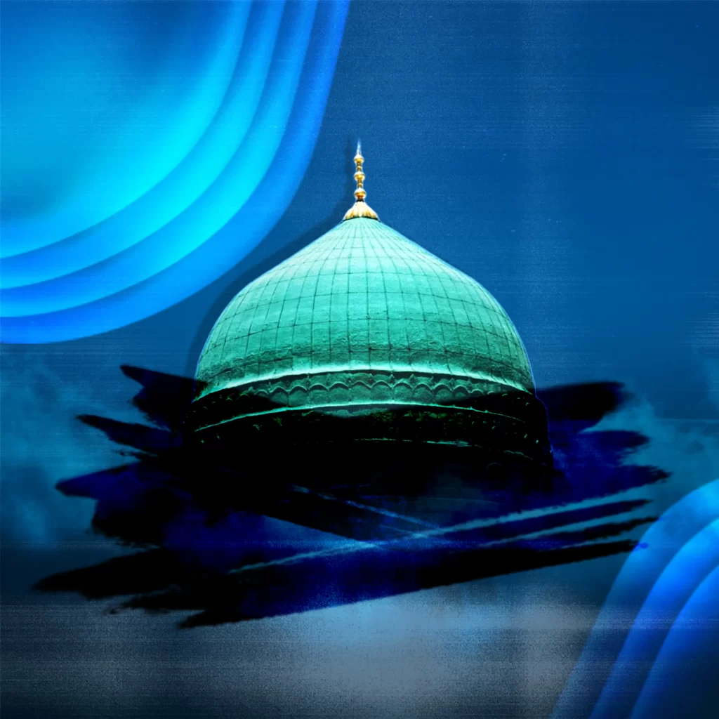 Green dome of Madina Sharif square size image